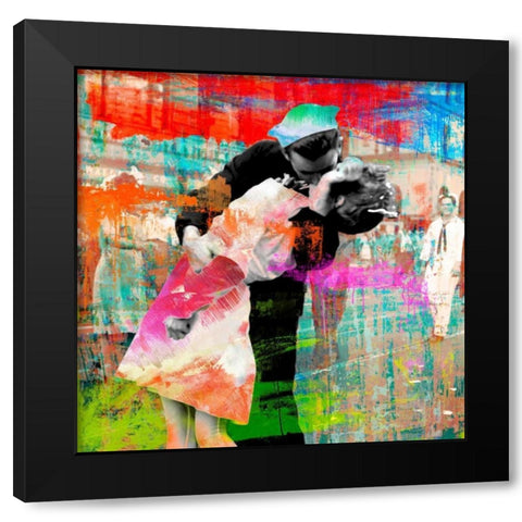Kissing the War Goodbye 2.0- detail Black Modern Wood Framed Art Print with Double Matting by Chestier, Eric