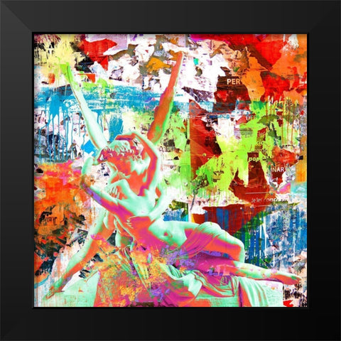 Cupid and Psyche (detail) Black Modern Wood Framed Art Print by Eric, Chestier