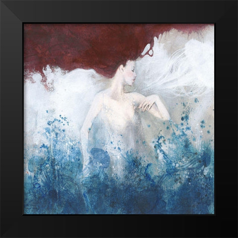 Mermaid Black Modern Wood Framed Art Print by Pagnoni, Erica