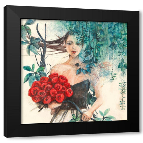 Fairy of the Roses (detail) Black Modern Wood Framed Art Print with Double Matting by Pagnoni, Erica