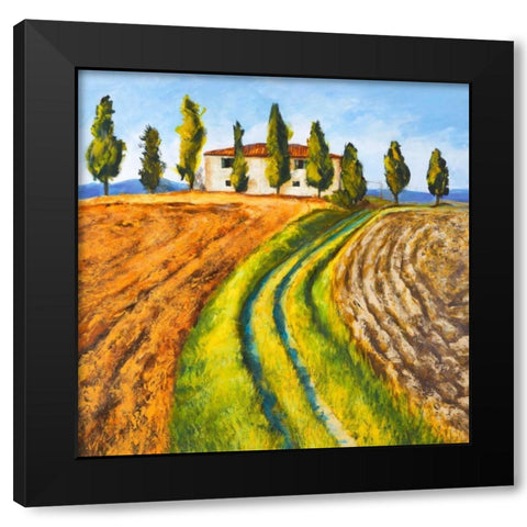 Casa di campagna Black Modern Wood Framed Art Print with Double Matting by Germani, Massimo