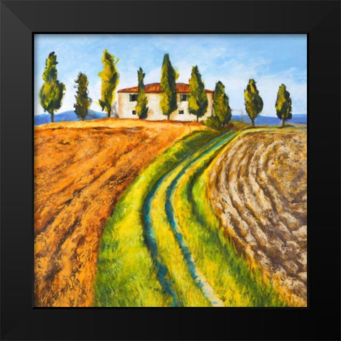 Casa di campagna Black Modern Wood Framed Art Print by Germani, Massimo