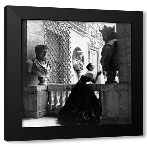 Evening Dress Roma 1952 Black Modern Wood Framed Art Print by Naylor, Genevieve