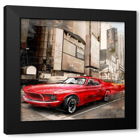 Red Rocket Black Modern Wood Framed Art Print with Double Matting by Baldo, Ivan