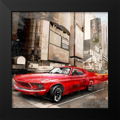 Red Rocket Black Modern Wood Framed Art Print by Baldo, Ivan