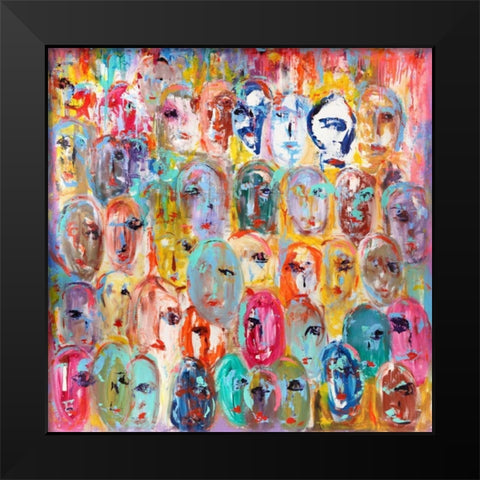 Facebook Black Modern Wood Framed Art Print by Corrado, Italo