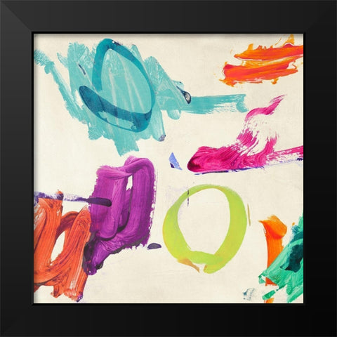 Games of Children I Black Modern Wood Framed Art Print by Ikeda, Haru