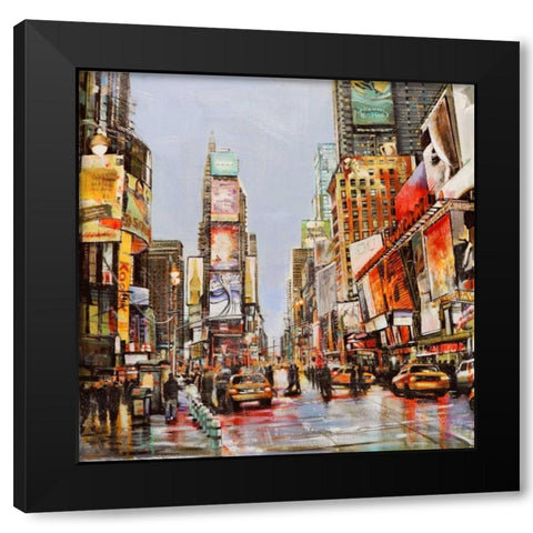Times Square Jam Black Modern Wood Framed Art Print with Double Matting by Mannarini, John B.