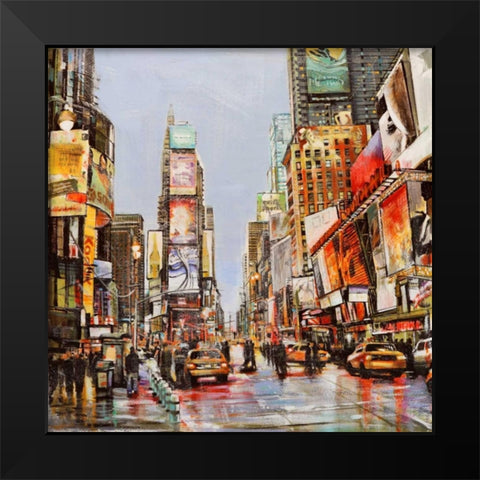 Times Square Jam Black Modern Wood Framed Art Print by Mannarini, John B.