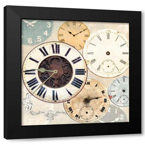 Timepieces I Black Modern Wood Framed Art Print with Double Matting by Joannoo