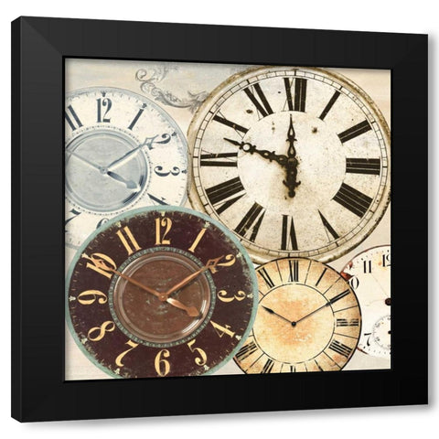 Timepieces II Black Modern Wood Framed Art Print by Joannoo