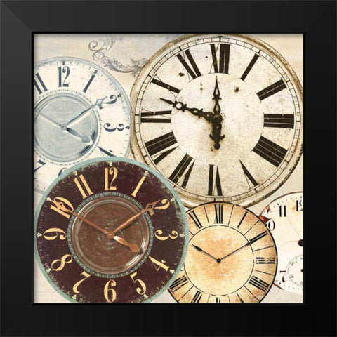 Timepieces II Black Modern Wood Framed Art Print by Joannoo