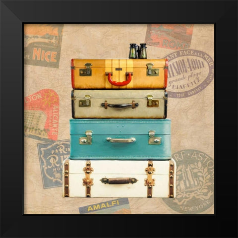 Bagage Ã  man I Black Modern Wood Framed Art Print by Joannoo