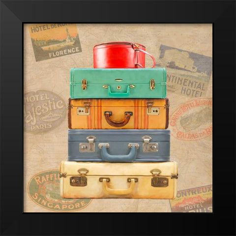 Bagage Ã  man II Black Modern Wood Framed Art Print by Joannoo