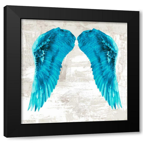 Angel Wings II Black Modern Wood Framed Art Print by Joannoo