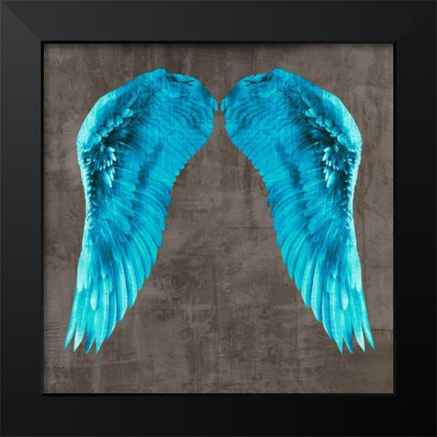 Angel Wings V Black Modern Wood Framed Art Print by Joannoo