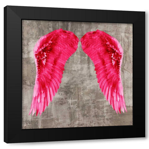 Angel Wings VI Black Modern Wood Framed Art Print with Double Matting by Joannoo