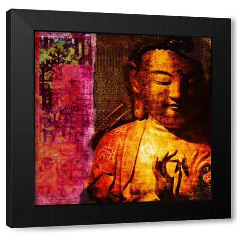 Gold Dream (detail) Black Modern Wood Framed Art Print by Joannoo