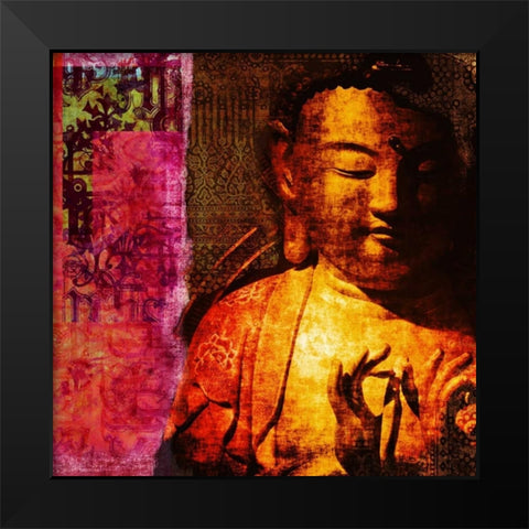 Gold Dream (detail) Black Modern Wood Framed Art Print by Joannoo