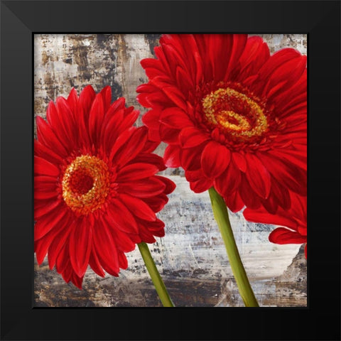 Red Gerberas I Black Modern Wood Framed Art Print by Thomlinson, Jenny