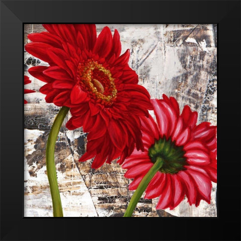 Red Gerberas III Black Modern Wood Framed Art Print by Thomlinson, Jenny