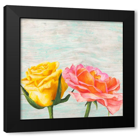 Funky Roses I Black Modern Wood Framed Art Print with Double Matting by Jenny, Thomlinson