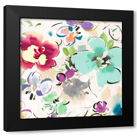 Floral Funk II Black Modern Wood Framed Art Print with Double Matting by Parr, Kelly