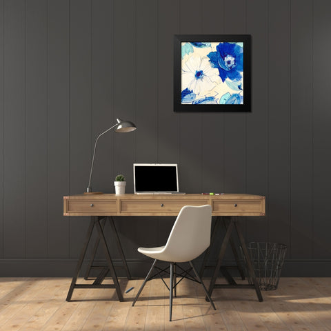 Toile Fleurs I Black Modern Wood Framed Art Print by Kelly, Parr