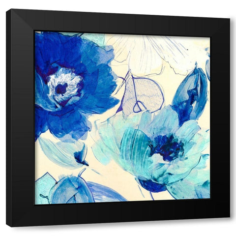 Toile Fleurs II Black Modern Wood Framed Art Print with Double Matting by Kelly, Parr