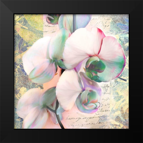 Kaleidoscope Orchid (detail) Black Modern Wood Framed Art Print by Kelly, Parr