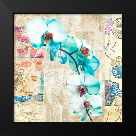 Kaleidoscope Orchid II (detail) Black Modern Wood Framed Art Print by Kelly, Parr