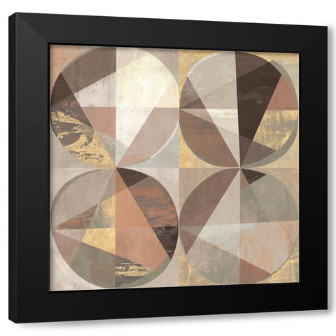Terracotta and Gold Black Modern Wood Framed Art Print by Kaj, Rama