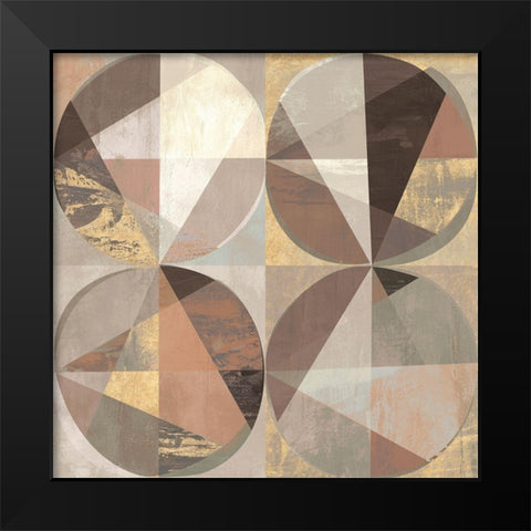 Terracotta and Gold Black Modern Wood Framed Art Print by Kaj, Rama