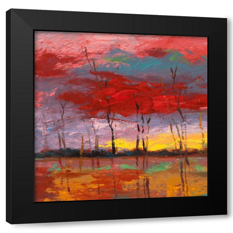 Tramonto sul bosco I Black Modern Wood Framed Art Print by Lucas