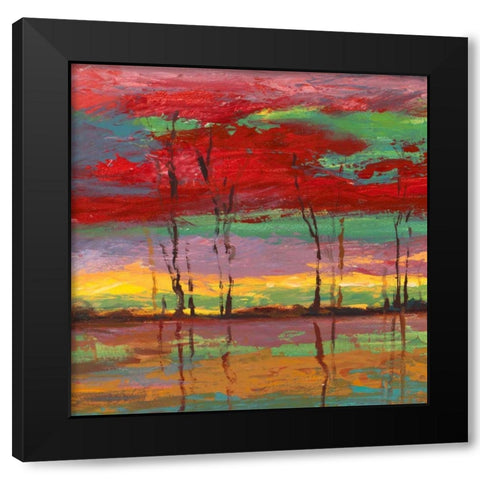 Tramonto sul bosco II Black Modern Wood Framed Art Print with Double Matting by Lucas