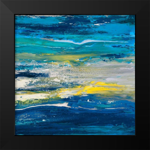 In volo sul mare II Black Modern Wood Framed Art Print by Lucas