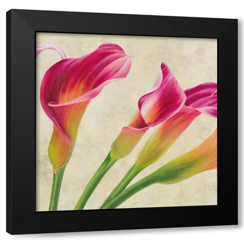 Calla parade Black Modern Wood Framed Art Print by Villa, Luca