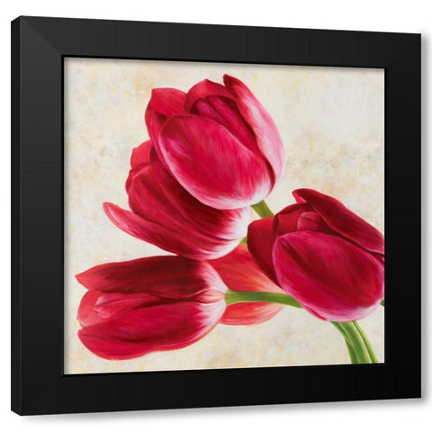 Tulip concerto Black Modern Wood Framed Art Print with Double Matting by Villa, Luca