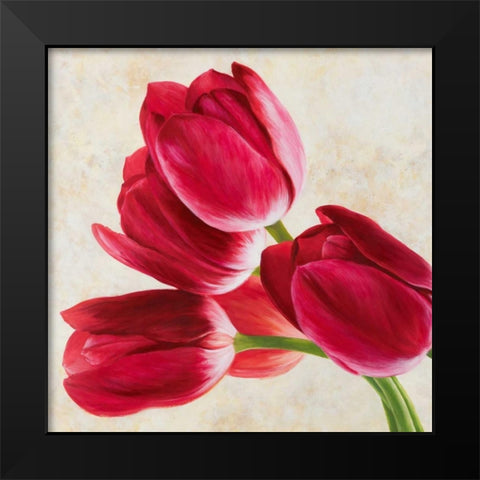 Tulip concerto Black Modern Wood Framed Art Print by Villa, Luca
