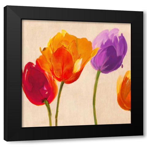 Tulips and Colors (detail) Black Modern Wood Framed Art Print with Double Matting by Villa, Luca