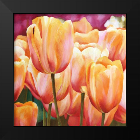 Spring Tulips I Black Modern Wood Framed Art Print by Villa, Luca