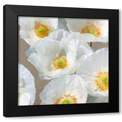 Poppies on Taupe II Black Modern Wood Framed Art Print by Leonardo, Sanna