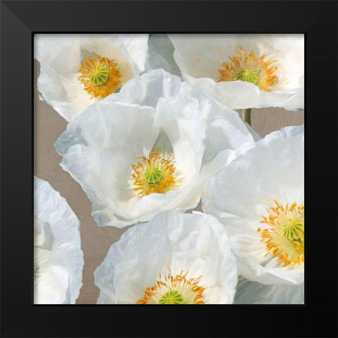 Poppies on Taupe II Black Modern Wood Framed Art Print by Leonardo, Sanna