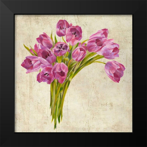 Bouquet de Tulipes Black Modern Wood Framed Art Print by Sanna, Leonardo
