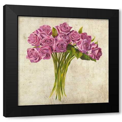 Bouquet de Roses Black Modern Wood Framed Art Print with Double Matting by Sanna, Leonardo