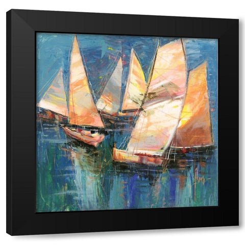 Veleggiando Black Modern Wood Framed Art Print by Florio, Luigi