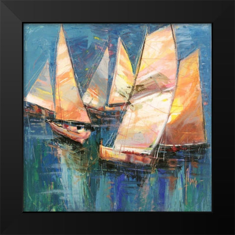 Veleggiando Black Modern Wood Framed Art Print by Florio, Luigi