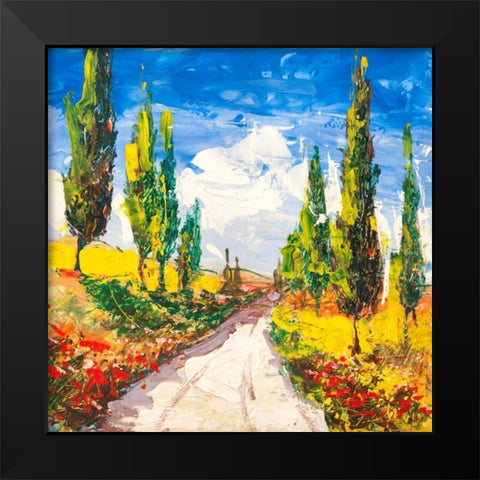 Strada toscana Black Modern Wood Framed Art Print by Florio, Luigi