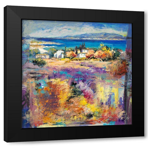 Costa mediterranea Black Modern Wood Framed Art Print with Double Matting by Florio, Luigi