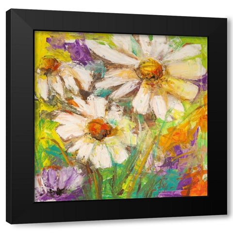 Margherite in fiore Black Modern Wood Framed Art Print with Double Matting by Luigi, Florio